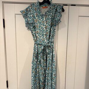 Oliphant Green, Blue and Gold Dress